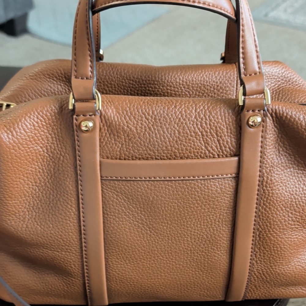 Michael Kors Cognac Pebbled Leather Satchel - Picture 3 of 7